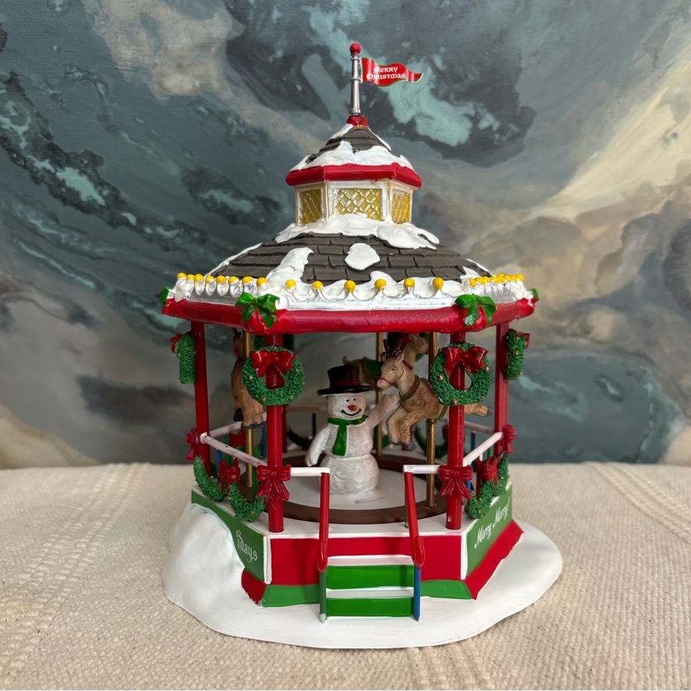 Lemax Christmas Village Snowman "Christmas Carousel" #84822  RARE / RETIRED